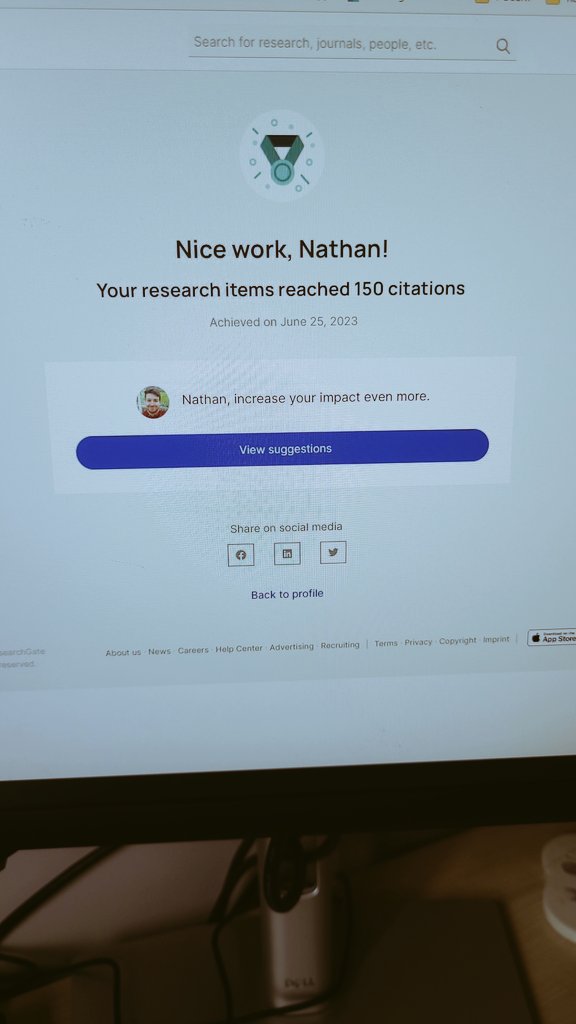 NathanPDawkins's tweet image. Nice little milestone achieved today in my research career. Obviously, huge thanks to all my collaborators across the various projects #MilestoneCelebration #AcademicTwitter #PhysicalActivity #research