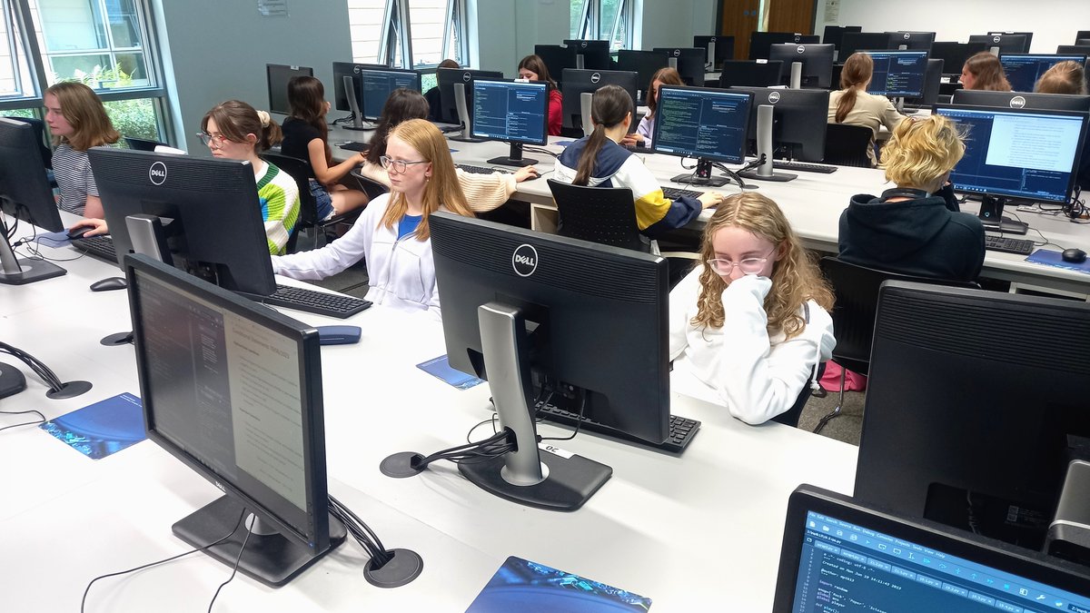 UCCCS's tweet photo. Last week we hosted our inaugural Coding for Girls Camp. Participants learned Python programming, problem-solving, and gained insights from Dr Aisling O'Driscoll on ICT job prospects for girls. Thank you to all who made this camp a success! 👏#UCCSummerCamps #ICTSummerCamp https://t.co/kaIyPaxM0J