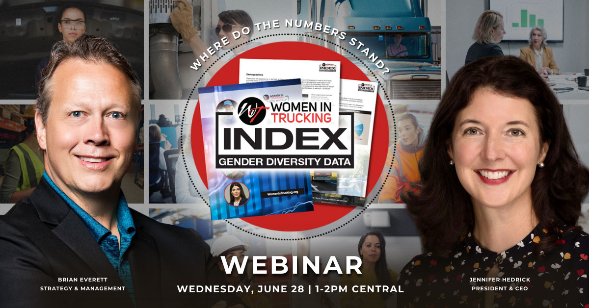 The results are in from the 2023 WIT Index! 📊🚛 So, where does our industry stand on the gender diversity front? 

Attend our FREE webinar TOMORROW, June 28 at 1pm CT  for an overview of the data.

👉 Register today: hubs.la/Q01V2yYS0