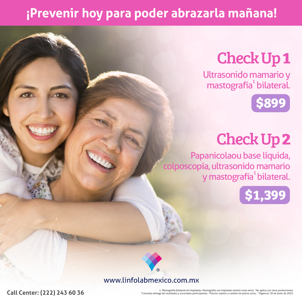 Quédate con los que amas muchos años más, un chequeo oportuno te brindará información sobre el estado general de tu salud.

Aprovecha nuestros precios especiales. ¡Escríbenos y obtén tu cotización express!
#saluddelamujer #analisisclinicos #linfolab