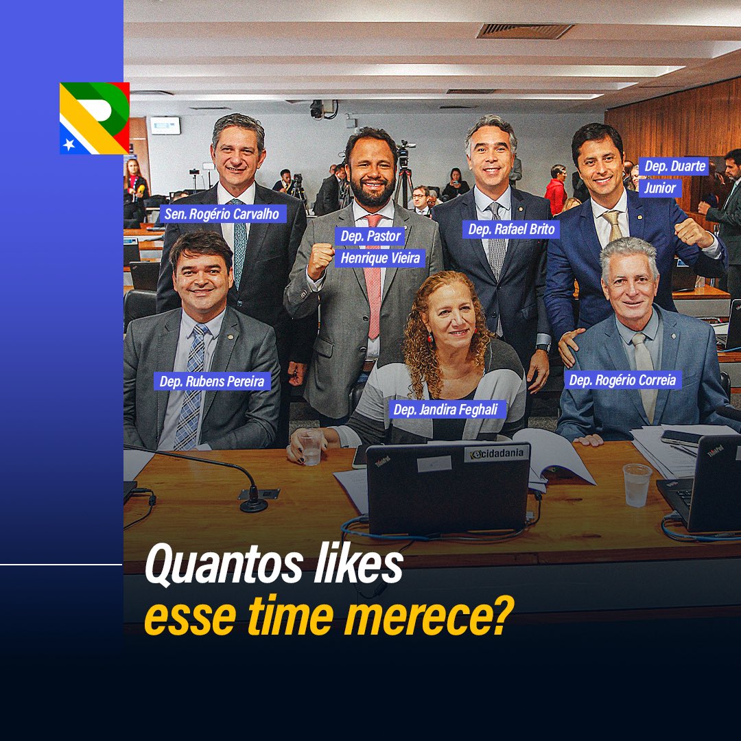 SenadorRogerio's tweet photo. QUANTOS LIKES ESSE TIME MERECE?
O #TimedaJustiça sempre a postos para defender o Brasil e a nossa Democracia na #CPMIdoGolpe!
#EquipeRC https://t.co/65XZaY9l5L
