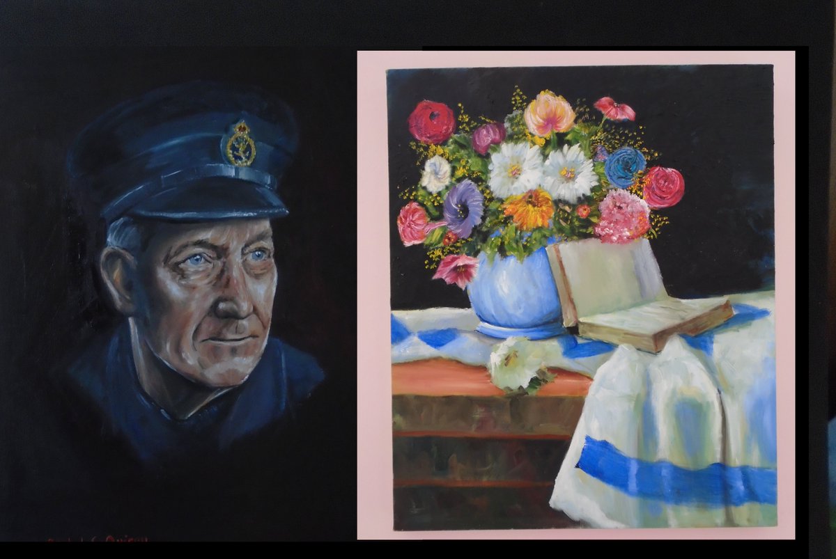 Examples of my artwork.  Check out more on rachelquireyart.com
#twitterart #twitterartist #oilpainting #portraits #RNLI #flowers #Bible #religiousart #traditionalart #classicart #artforsale