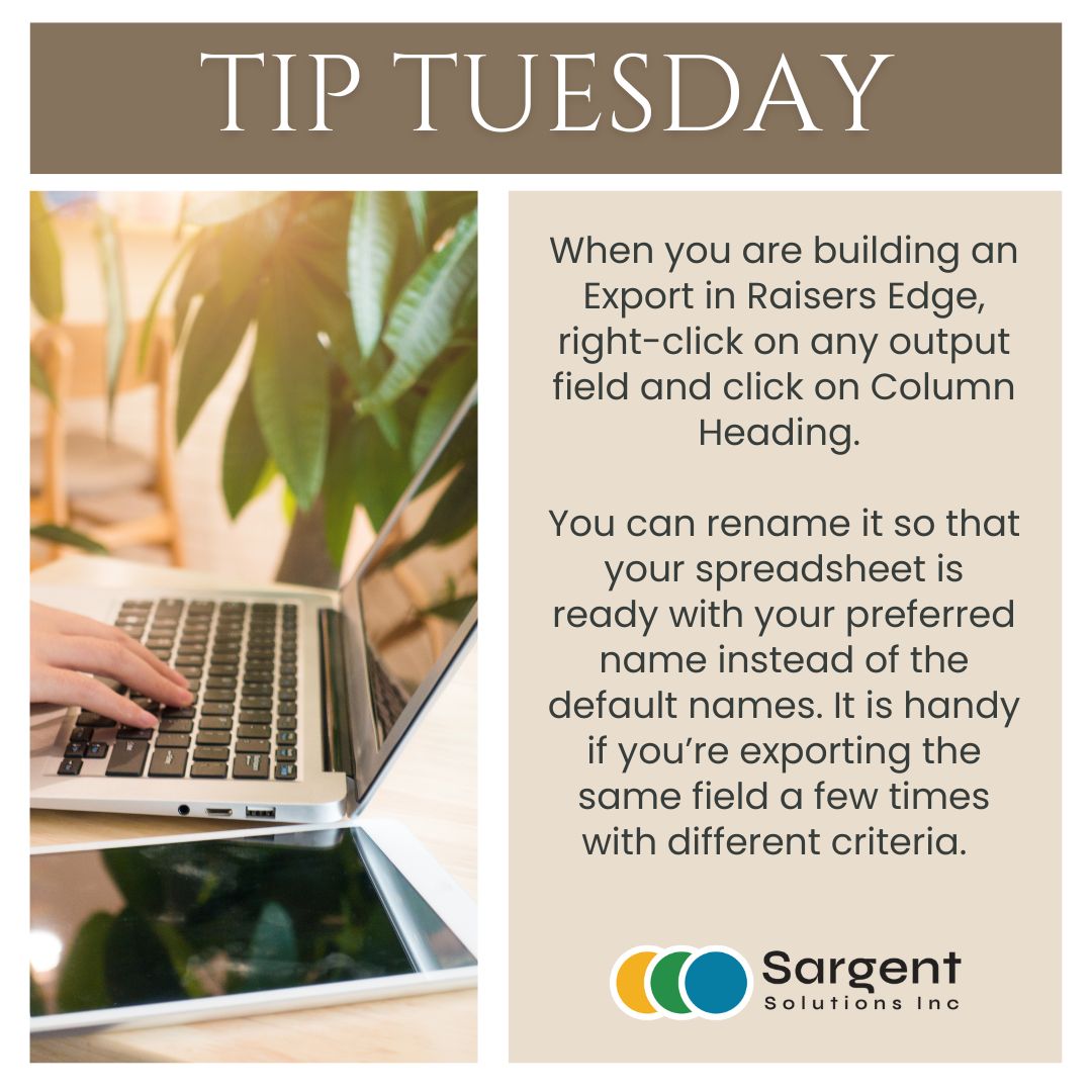 SargentSolution's tweet photo. This month's Tip Tuesday is brought to you by one of Sargent Solutions Strategists. https://t.co/tj3iIqaHGB
