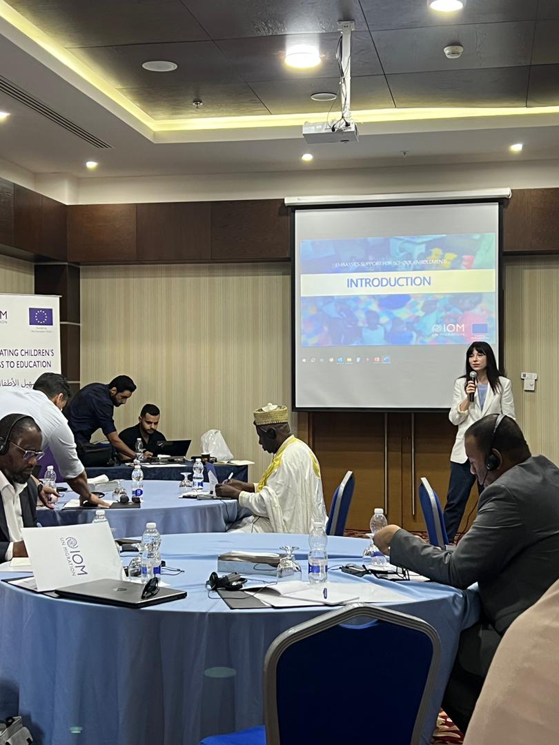 IOM_Libya's tweet photo. IOM held a meeting in Tripoli with Embassies' reps, #UNICEF, #Intersos, #TDH and #Cesvi, on facilitating children’s access to #education.
Partners discussed how to support #everychild, regardless of their migration status or their nationality, to enjoy their right to education. https://t.co/cABupo6a8h