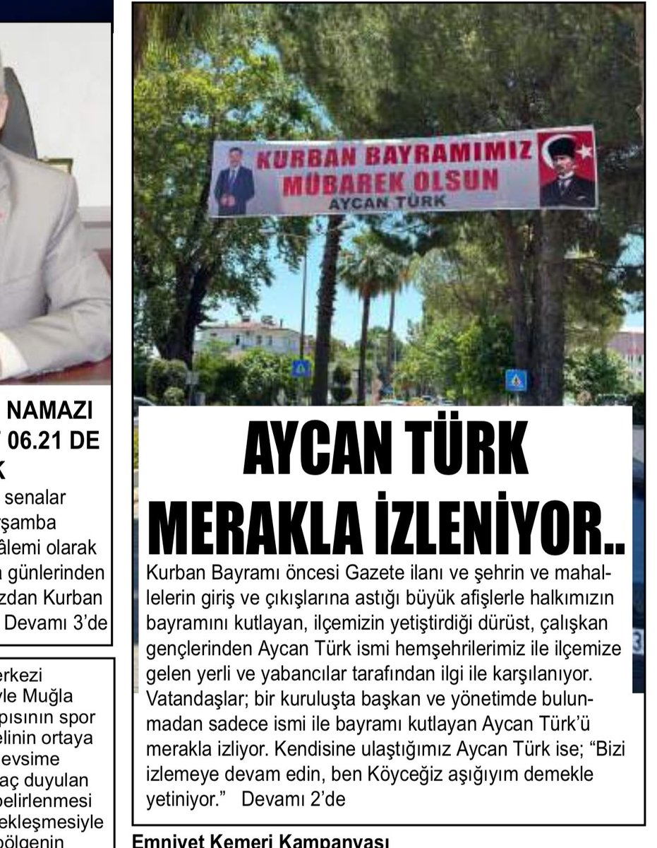 AycanTurk's tweet photo. Köyceğiz gazetesi Adnan Tüfekçi haberi https://t.co/nnxJmvNrPI