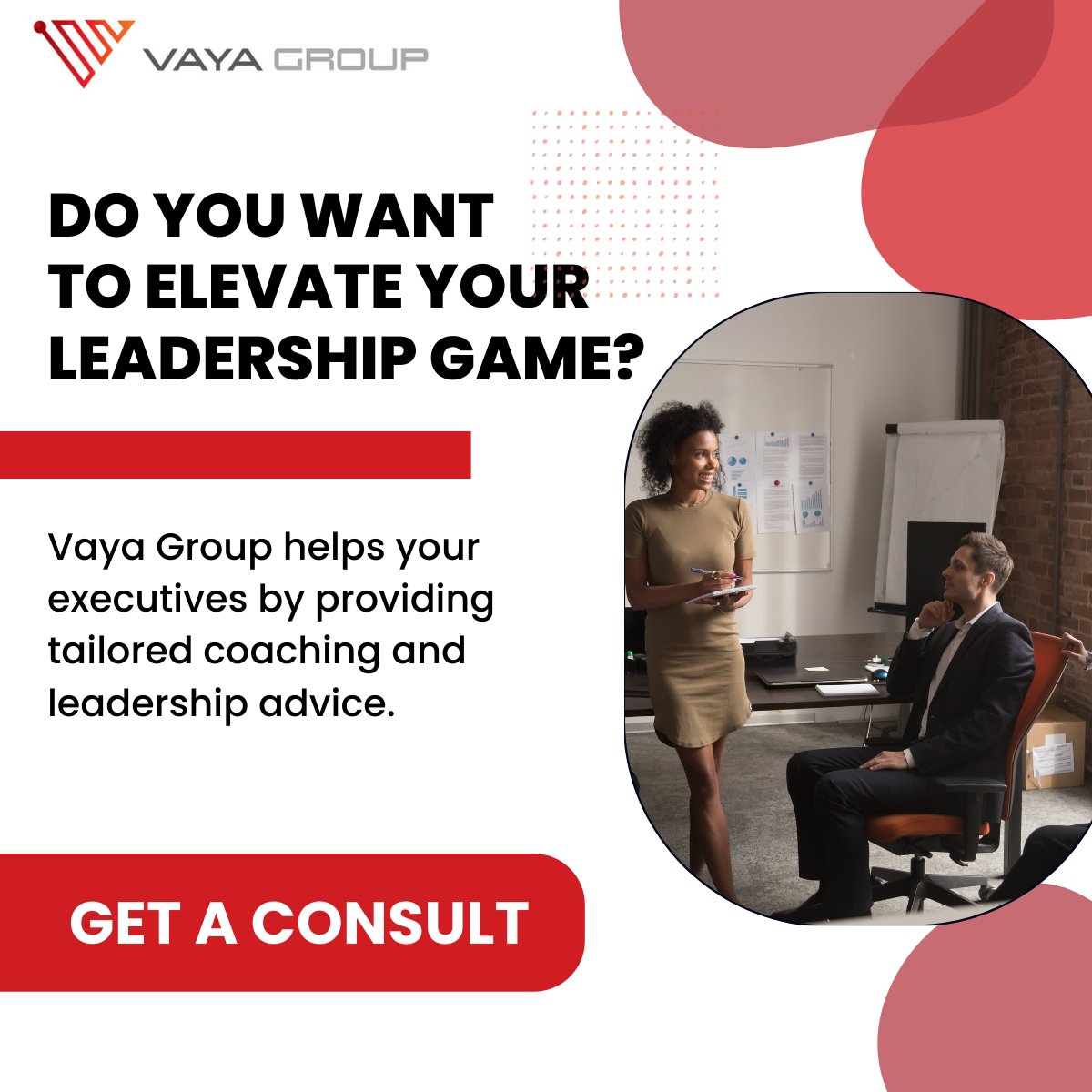 Do you want to elevate your leadership game? Vaya Group's Executive Coaching Solutions offer a personalized approach to help you navigate the complex world of executive leadership: hubs.ly/Q01RMHbY0

#Vaya #ExecutiveCoaching #LeadershipDevelopment #CareerSuccess