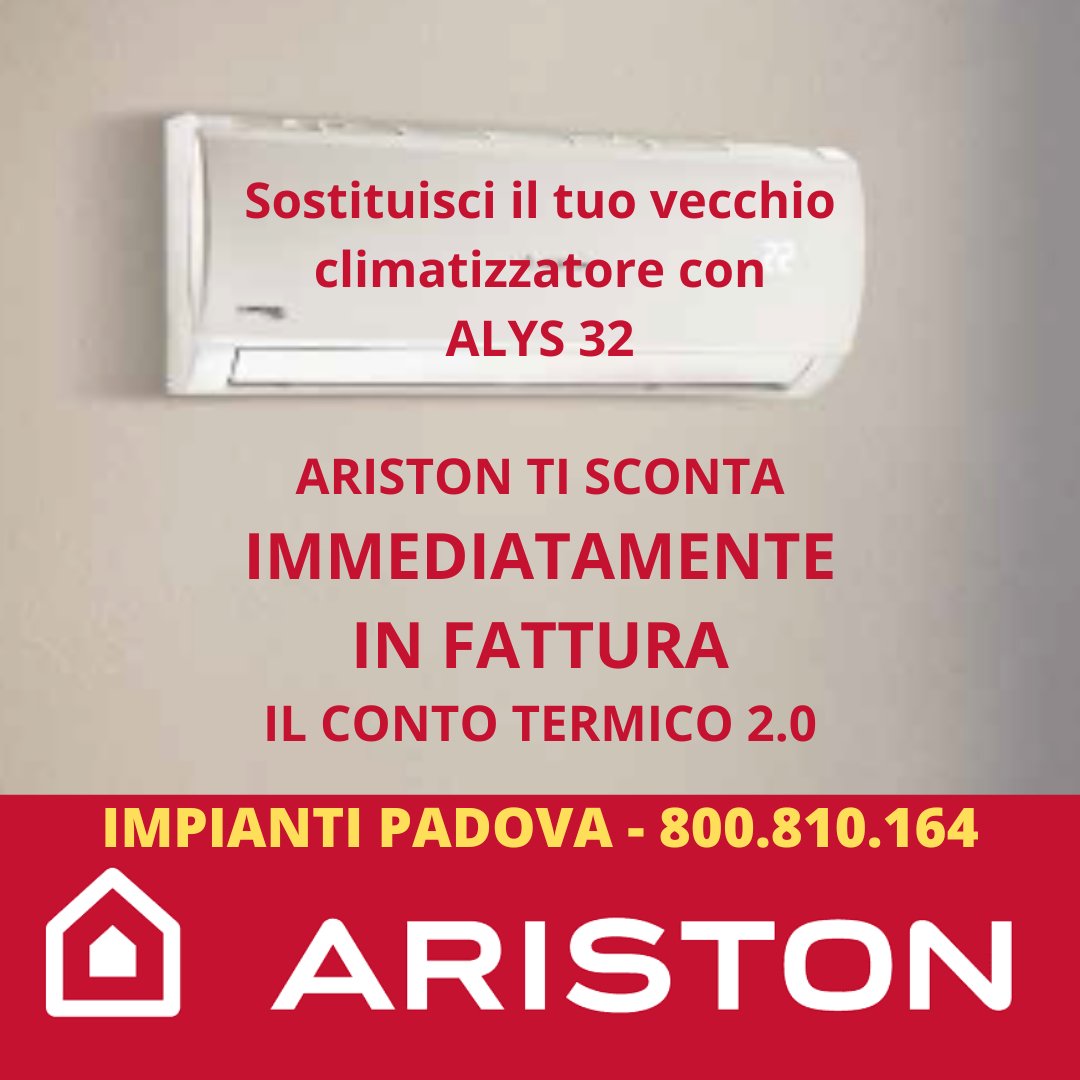 TORNA LO SCONTO IN FATTURA!
Grazie ad Ariston, potrai avere lo sconto il fattura del Conto Termico 2.0.
Contattaci!
 impiantipadova.it/landing-pages/…

#ariston #conto #termico #contotermico
#scontoinfattura #climatizzazione #impiantipadova #padova