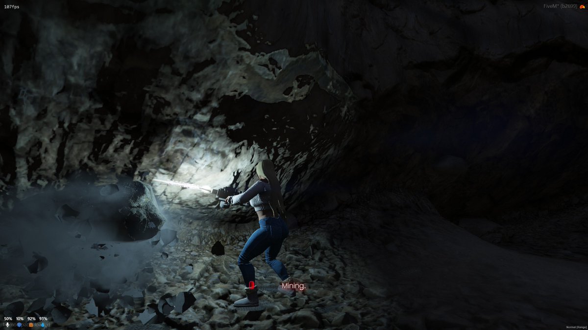 That's one hard working woman there! Mining aint easy, but its a fun job. #CapitolCityRP5M #GTARP #GTA #mining