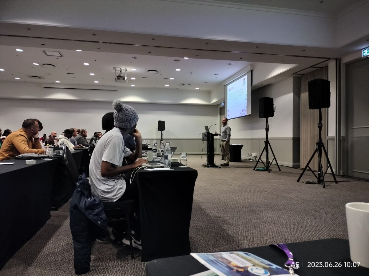 Hannes Erasmus🇿🇦🇩🇪 (@hanneserasmus11) on Twitter photo Prof <a href="/WynandMalherbe/">Wynand Malherbe</a> kicking off the <a href="/SASAqS_society/">Southern African Society of Aquatic Scientists</a> conference for the <a href="/NWU_WRG/">NWU_WRG</a> on the application of eDNA as a biodiversity monitoring tool.
<a href="/NicoJSmit1/">Nico J Smit</a> <a href="/WepenerVictor/">Victor Wepener</a> <a href="/SAIAB_REFRESH/">REFRESH Project</a> <a href="/NWU_UESM/">NWU Unit for Environmental Sciences and Management</a>
#SASAqS2023 #eDNA #aquatic_science Prof <a href="/WynandMalherbe/">Wynand Malherbe</a> kicking off the <a href="/SASAqS_society/">Southern African Society of Aquatic Scientists</a> conference for the <a href="/NWU_WRG/">NWU_WRG</a> on the application of eDNA as a biodiversity monitoring tool.
<a href="/NicoJSmit1/">Nico J Smit</a> <a href="/WepenerVictor/">Victor Wepener</a> <a href="/SAIAB_REFRESH/">REFRESH Project</a> <a href="/NWU_UESM/">NWU Unit for Environmental Sciences and Management</a>
#SASAqS2023 #eDNA #aquatic_science