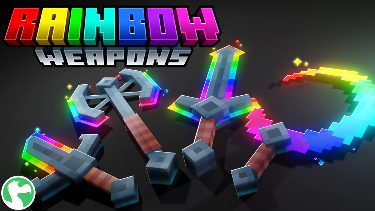 Fight with custom rainbow weapons! ⚔️🤩🌈

Available on the <a href="/MinecraftMarket/">Minecraft Marketplace</a>! ✨
🛒 bit.ly/rainbow-weapons