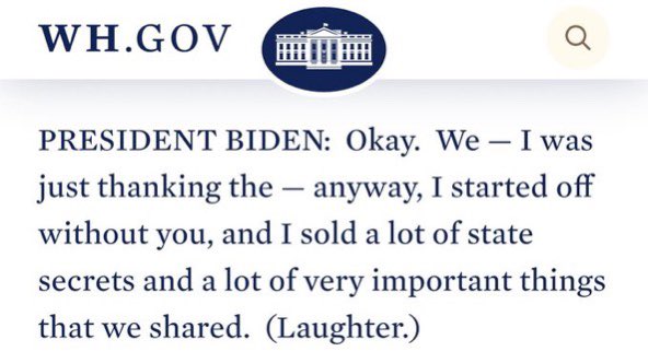 White House Transcript, folks.