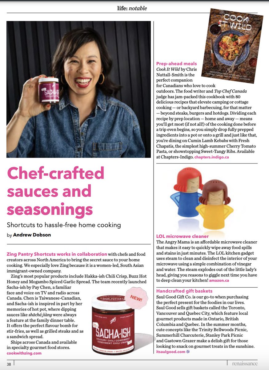 The summer issues of @rto_ero is out and my food column features @PayChen @itsaulgood @cnutsmith @chaptersindigo