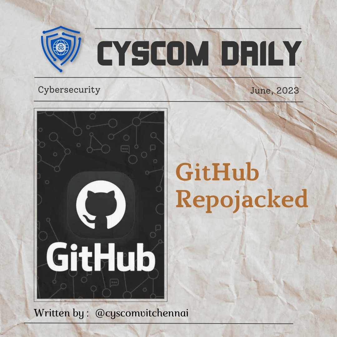 CyscomVit's tweet image. Fortifying GitHub against Repojacking: Insights into Attacks and Effective Countermeasures!
DC: Afreen S, Muskaan Siddiqui, Lynda D, Kaustubh
CC: Sharmila Ramraj
#github #githubsecurity #repojacking #cybersecurity #codeprotection #opensource #securedevelopment