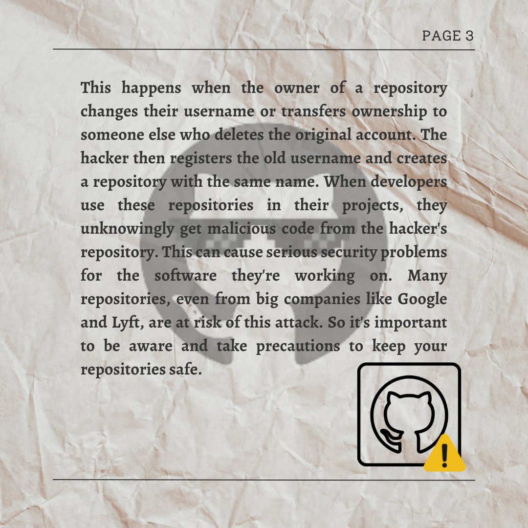 CyscomVit's tweet image. Fortifying GitHub against Repojacking: Insights into Attacks and Effective Countermeasures!
DC: Afreen S, Muskaan Siddiqui, Lynda D, Kaustubh
CC: Sharmila Ramraj
#github #githubsecurity #repojacking #cybersecurity #codeprotection #opensource #securedevelopment