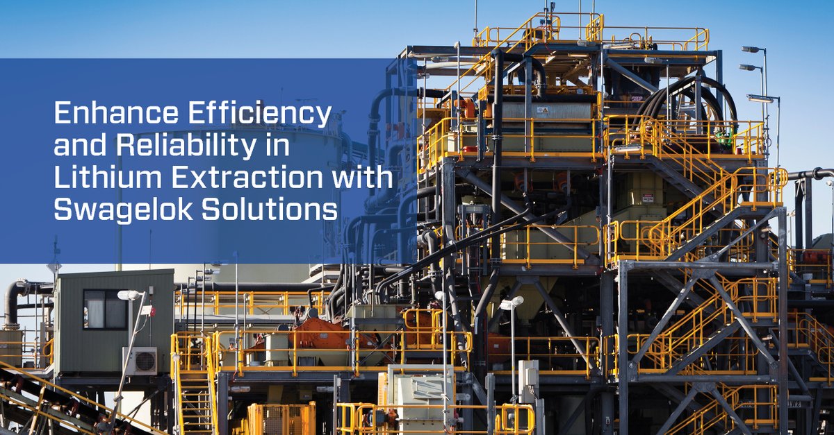 Discover how Swagelok's high-quality fittings, valves, and fluid system solutions can boost efficiency, enhance reliability, and minimize downtime. Unlock the potential of your extraction processes with Swagelok. Read more: ow.ly/o9AG50OSKYT #Swagelok #LithiumExtraction