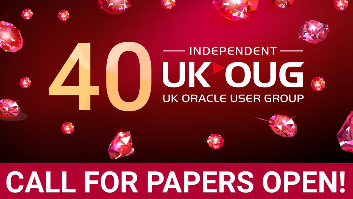 Call for papers for our UKOUG Conference &amp; Exhibition 23 is now open!

Submit your papers here – bit.ly/3JATfkR

Closing date Friday 4 August.

More information on this exciting event coming soon.

#CallforPapers #UKOUG #Conference #Oracle #Apps #Tech #Cloud