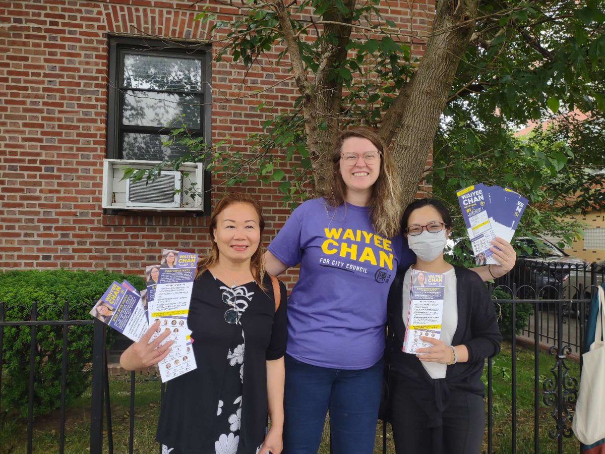 wyc4nyc's tweet photo. Blown away by how many supporters have turned up to help at the poll sites. 

The weather is supposed to get bad this afternoon! If you haven’t voted already be sure to get out there! https://t.co/tfH6UvthY7