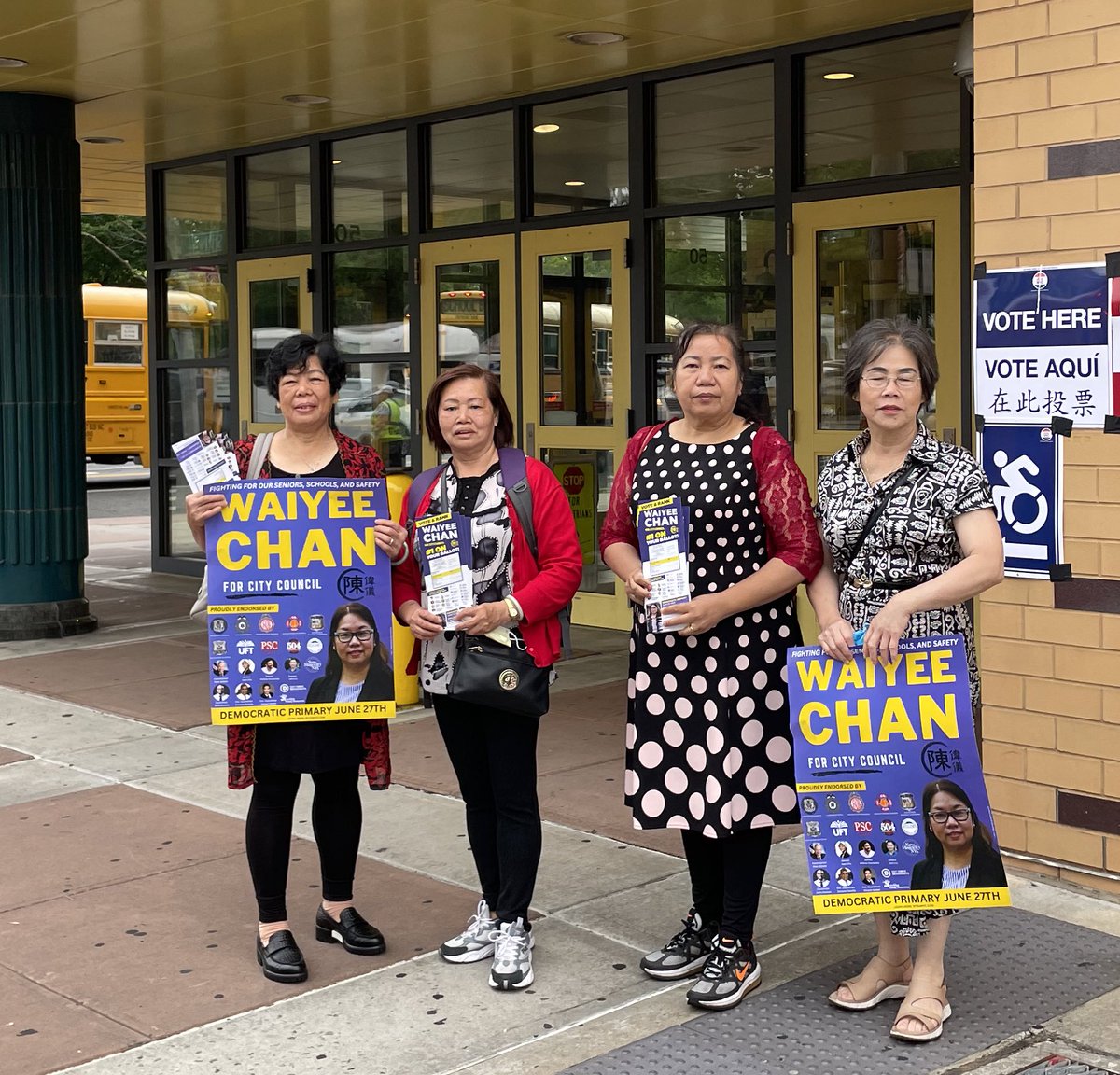 wyc4nyc's tweet photo. Blown away by how many supporters have turned up to help at the poll sites. 

The weather is supposed to get bad this afternoon! If you haven’t voted already be sure to get out there! https://t.co/tfH6UvthY7
