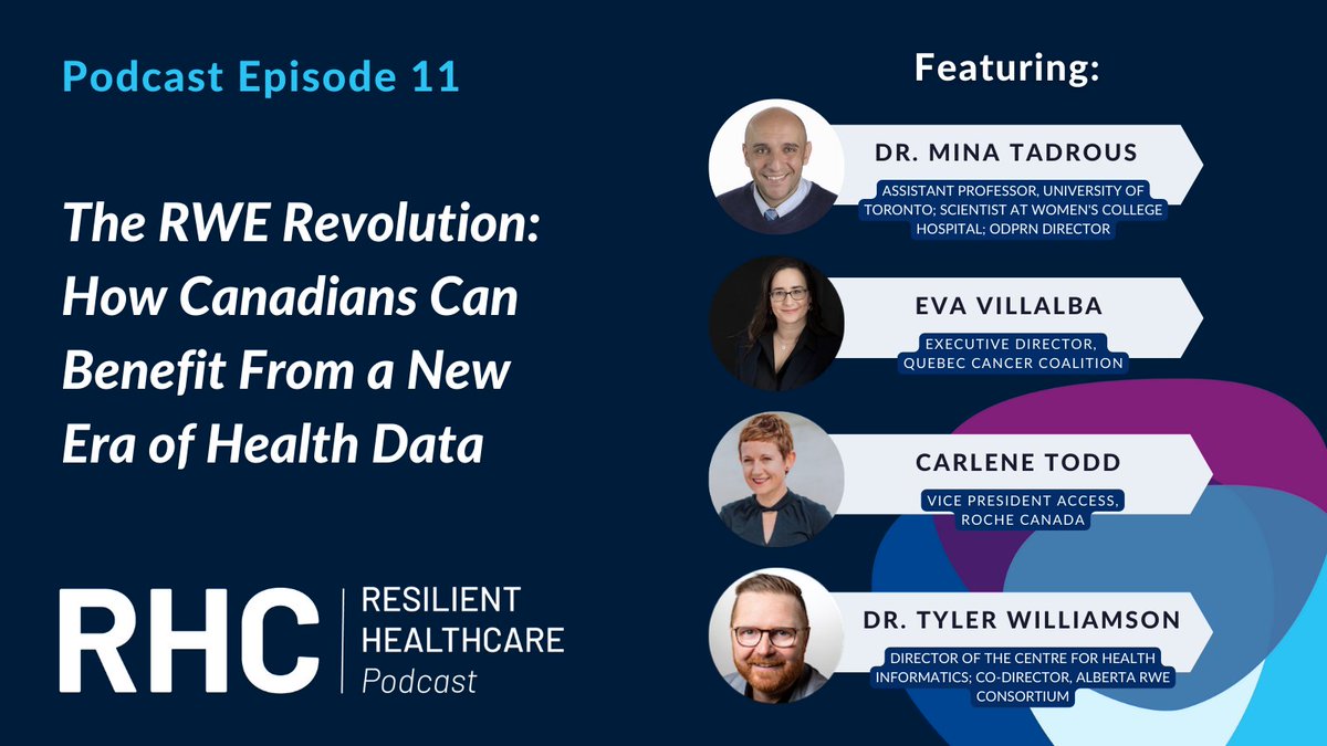 🔊 Don't miss the latest episode of RHC’s podcast! Tune in now to hear from our panel of experts on what Canada needs to do to utilize #RWE for better informed clinical decisions &amp; policies to improve patient outcomes and care delivery.

bit.ly/3PyoIIo