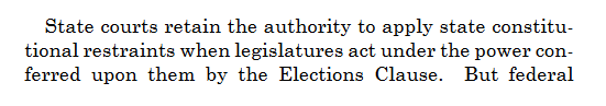 hansilowang's tweet photo. BREAKING: The Supreme Court has rejected a once-fringe idea known as the “independent state legislature theory,” confirming that state lawmakers cannot create congressional maps without checks or balances from state courts or state constitutions
https://t.co/hcboiVjvSZ https://t.co/IxYWUsRbMf