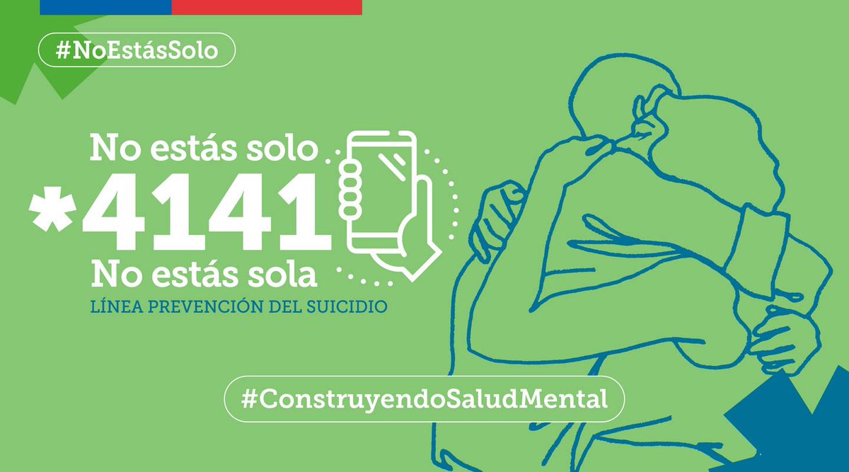 La salud mental es una prioridad. Con la línea de prevención del suicidio "*4141 #NoEstásSolo, #NoEstásSola" puedes comunicarte con psicólogos y psicólogas capacitadas para atender crisis de salud mental las 24 horas del día y los 7 días de la semana