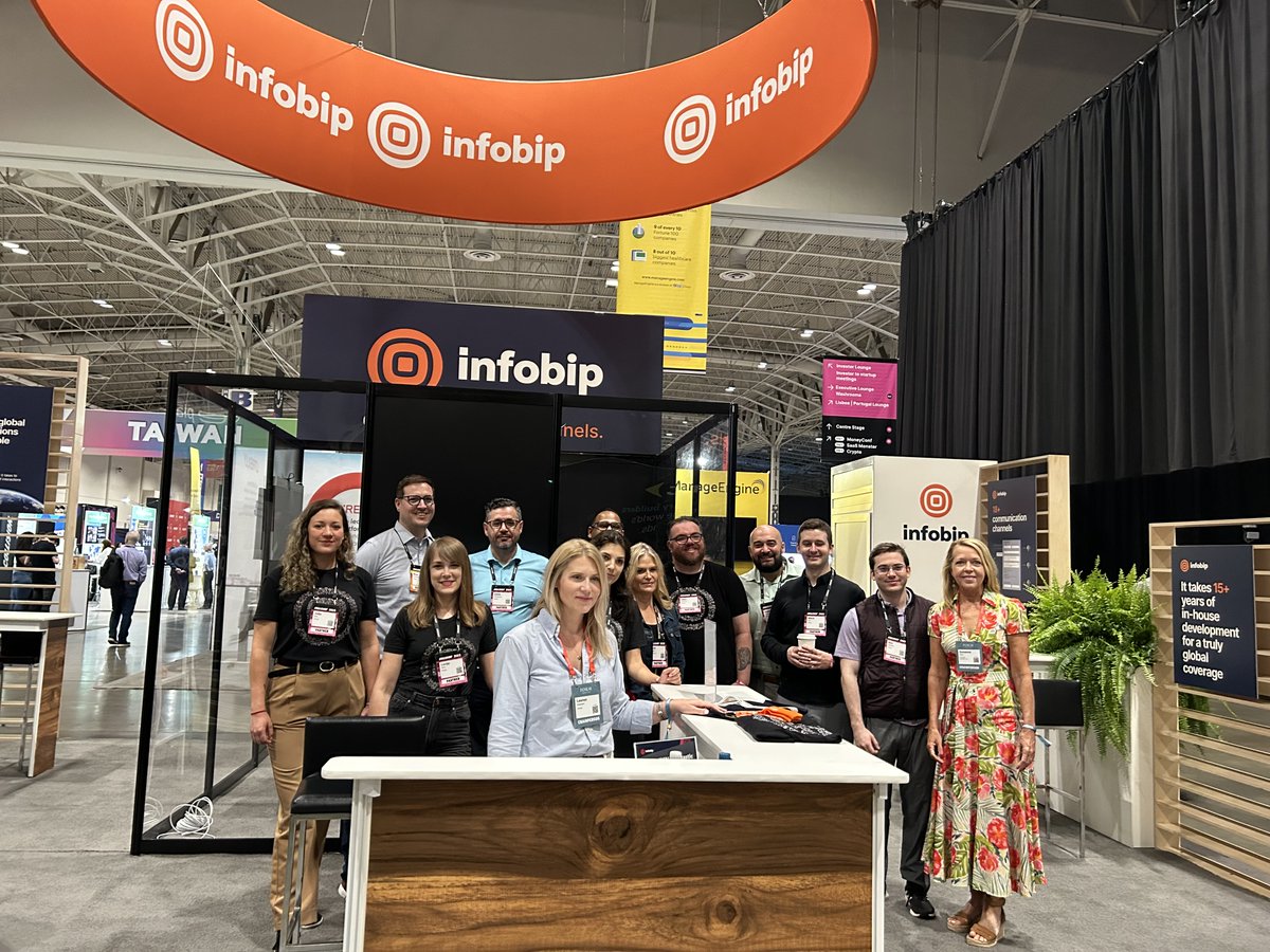 Infobip's tweet photo. #Infobip is coming at you live from #CollisionConf!
Don’t forget to stop by booth E355 — we want to meet every one of you.
Take a look at some of our amazing #Bippers on-site at Collision. 🤩
#OneCommunicationsPlatform @CollisionHQ https://t.co/1KQm3ZYJ1M