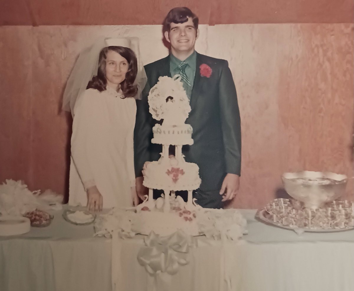 My parents' wedding day. 
June 27, 1970. Only death parted them.