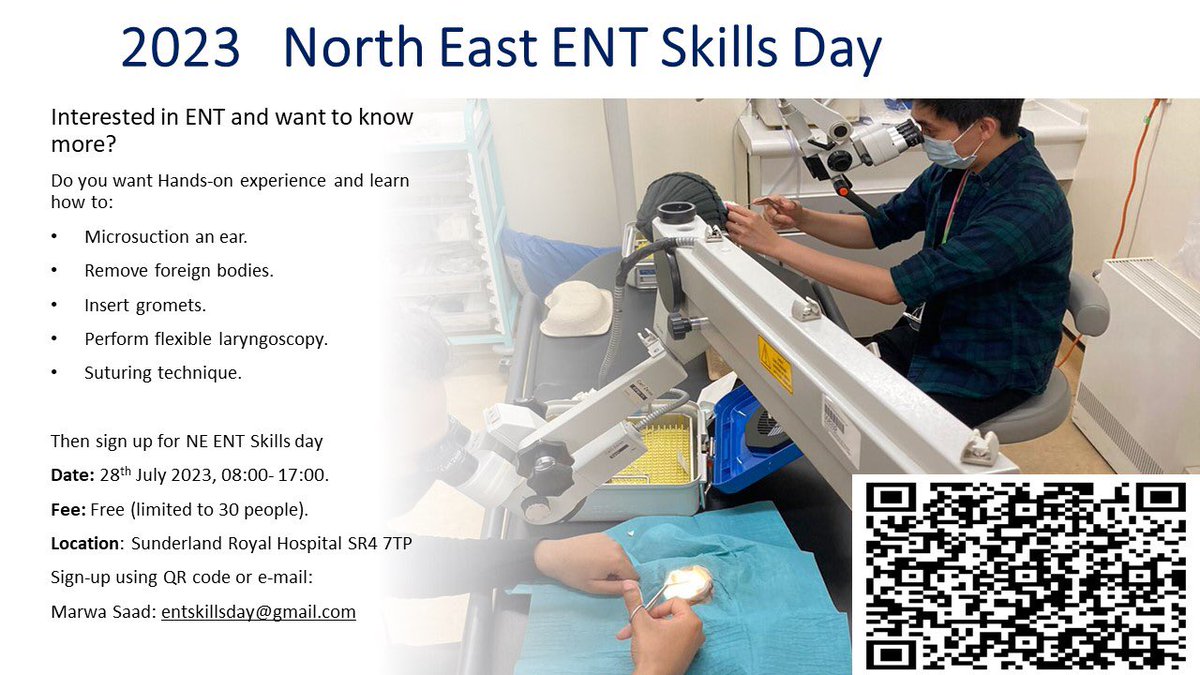 Interested in ENT and want to learn more? Book your place on this free practical ENT skills course! <a href="/MarwaMI1/">Marwa</a>