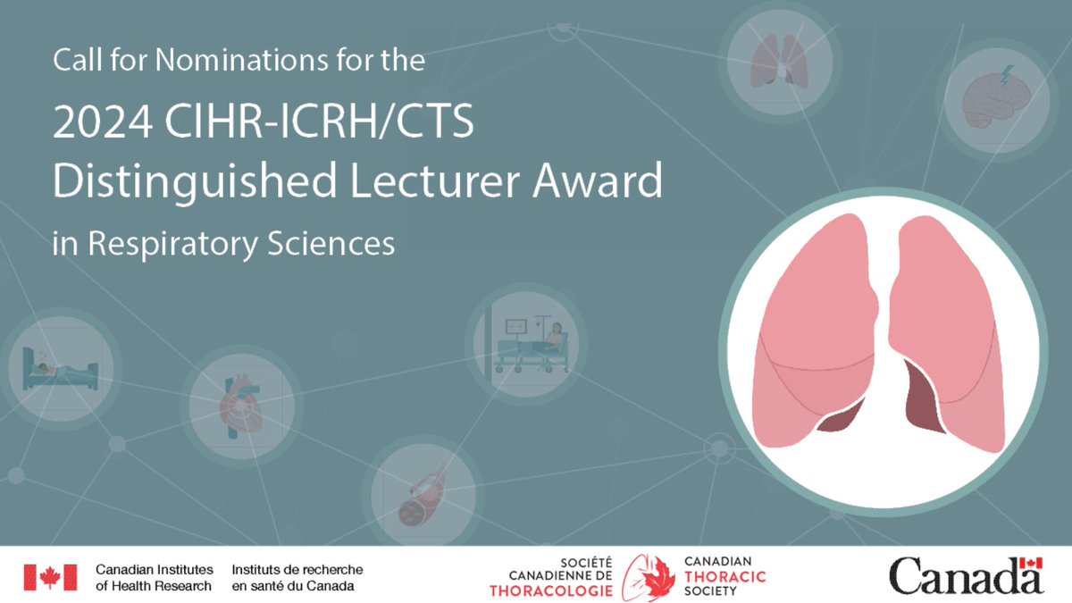 Just a few more days to chance to nominate a colleague for the CIHR-ICRH/CTS Distinguished Lecturer Award! Nomination deadline is June 30, 4:00 pm MT. Details here: cihr-irsc.gc.ca/e/53449.html <a href="/CIHR_ICRH/">CIHR-ICRH | L'ISCR des IRSC</a>