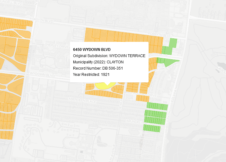 TheStudio_UI's tweet photo. The Studio's GIS Specialist Jay Bowen has created an interactive map for History Professor Colin Gordon's research on restrictive covenants in Greater St. Louis. Learn more about the work on our blog: https://t.co/huSBqkuwlr https://t.co/YTWMK1JnSs
