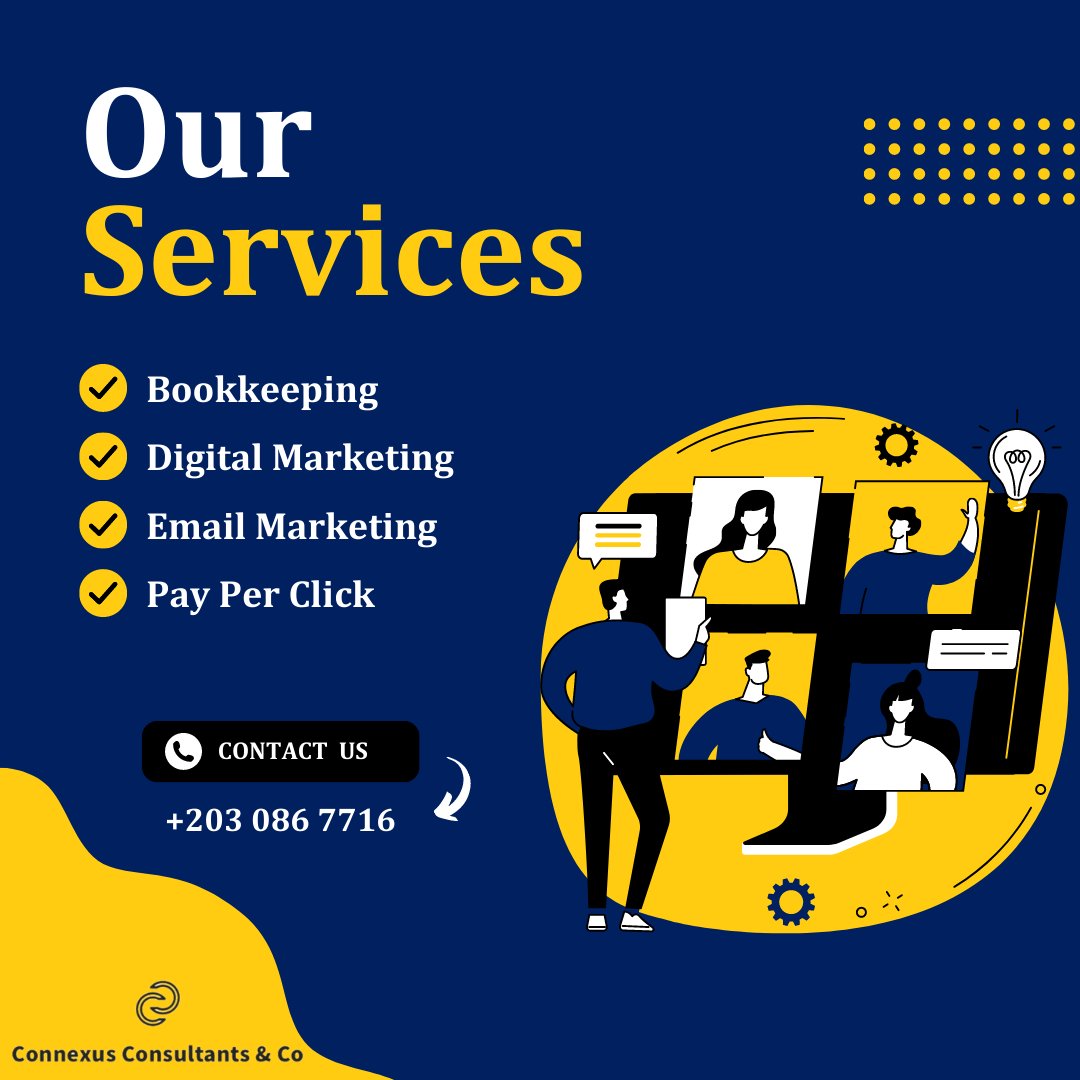 connexus_co's tweet photo. Unleash your business's potential with our comprehensive services. From bookkeeping, digital marketing, and PPC. We have the solutions to supercharge your growth.

Contact Us:
 📞 +203 086 7716
 🌎 https://t.co/iSa8cneuQS

#BusinessServices #Bookkeeping #connexusconsultantsco https://t.co/PSHdZrrbnb