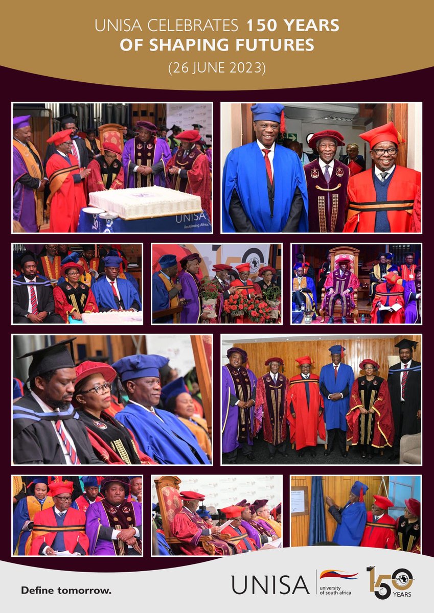 We celebrated 150 years of shaping futures on 26 June 2023.  
#Unisa150 #ReclaimingAfricasIntellectualFutures 
<a href="/LenkaBula/">LenkaBula</a> <a href="/PMashatile/">Paul Mashatile🇿🇦</a> <a href="/DrBladeNzimande/">Prof Blade Nzimande</a> <a href="/unisaradio/">UNISA Radio</a>