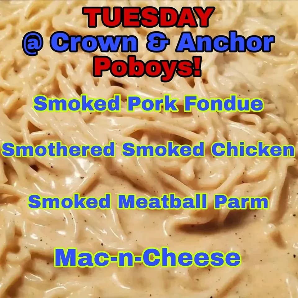 CrownAnchorPub's tweet photo. Tonight, Cowlicks Poboys pop-up 6-10pm 😀🍺 https://t.co/XlqPnNqnmv