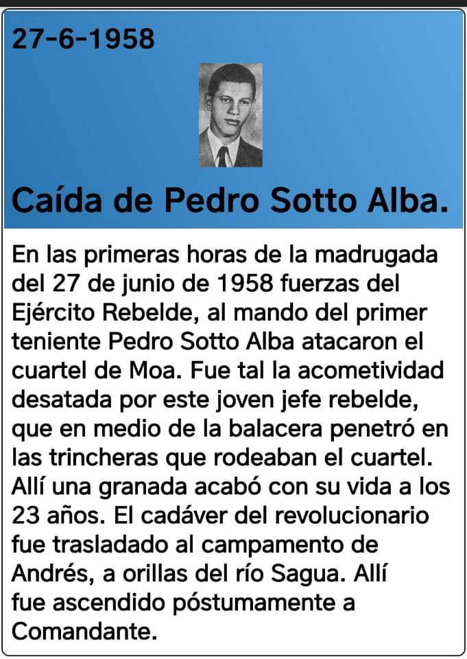 #AnapCuba. El 27 de junio en la historia de #Cuba🇨🇺 ¡Tenemos memoria!
#CubaViveEnSusCampesinos
#ALaPatriaManosYCorazón #AnapCiegoDeAvila .#LatirXUn26DeVictorias.