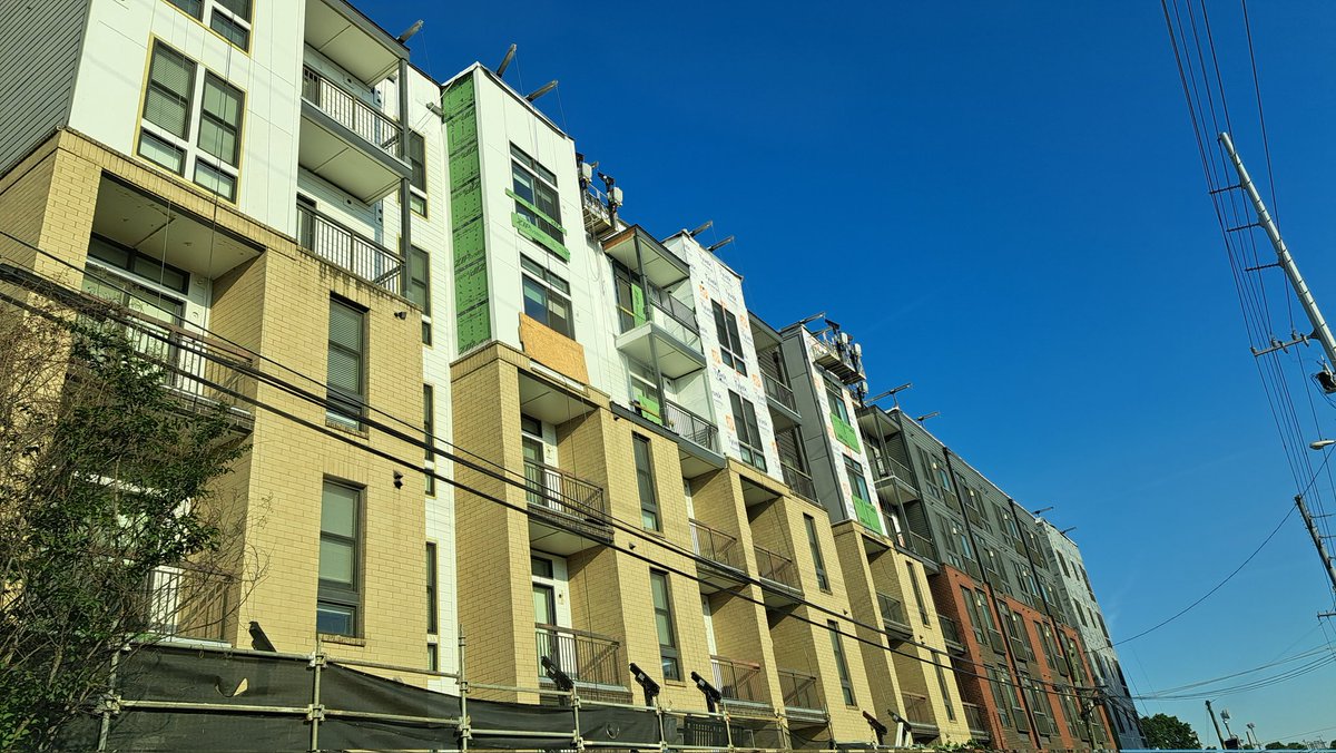 Peyton Stakes Apartments in Germantown, Nashville opened in 2016. It's being completely re-skinned in 2023.

I've had t-shirts that lasted longer.
We're so bad at building well.