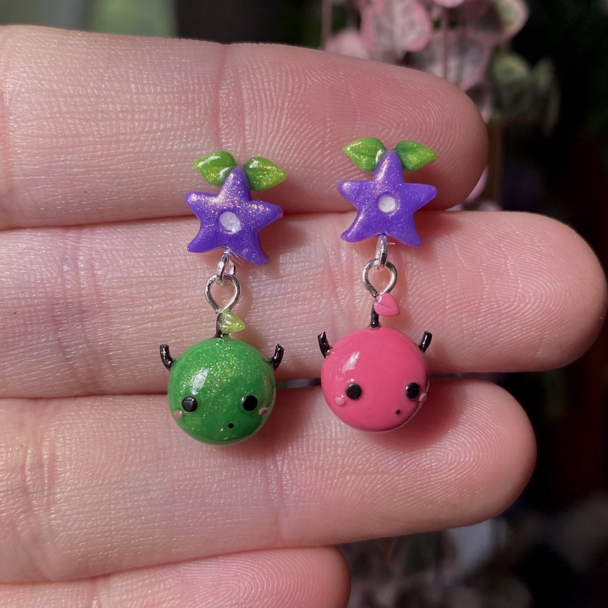 Junimo earrings available for preorder 🥰🍓✨