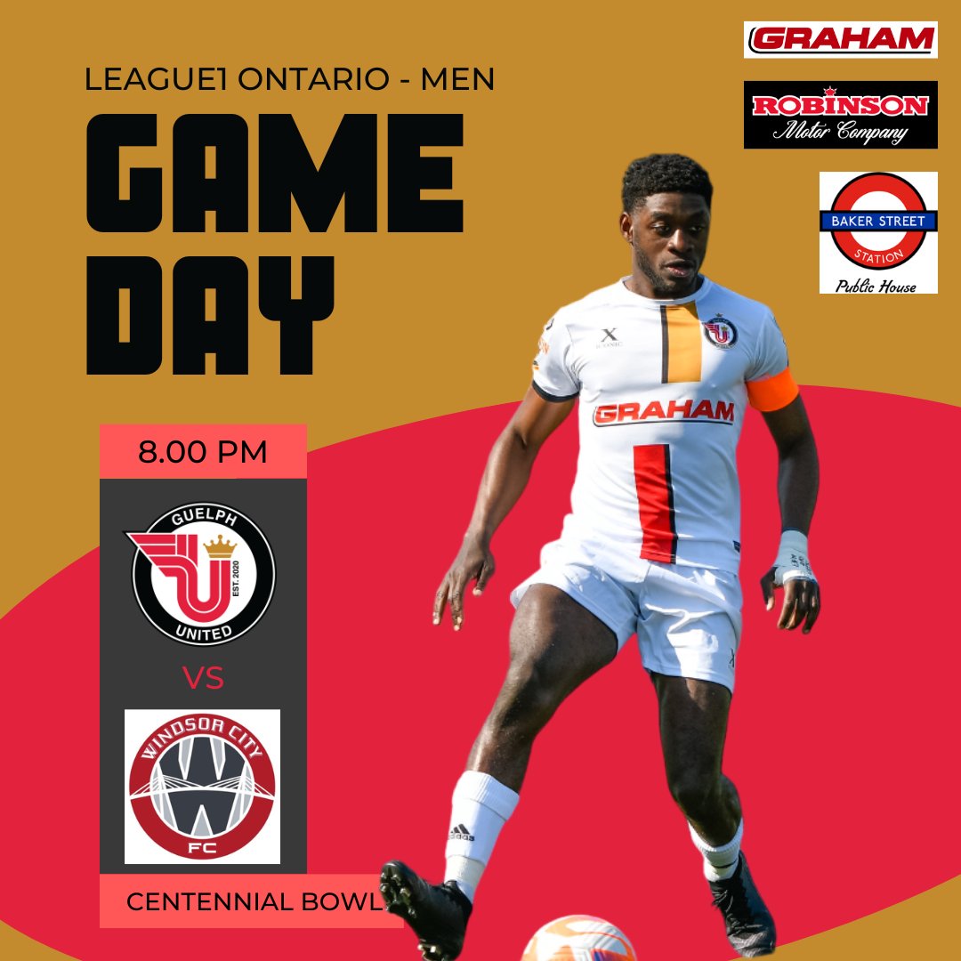 guelphunitedfc's tweet photo. It's Game Day! 🥳

A win tonight gets us back in a first place tie. Join us at the Bowl 👏

🆚 @WinTFC 
🕗 8.00 PM
📍 Centennial Bowl
🎟️ https://t.co/nLZT1GhC72 https://t.co/GGbLNf6GOo