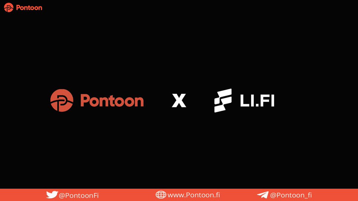 @PontoonFi  is very excited to announce partnership with Li.FI, a leading SDK and API provider for Dapp 

With this integration, users of DEFI are empowered towards cross chain swaps. 
 
👉More details: bit.ly/3NOqZ0u

@lifiprotocol #DeFi #crosschain