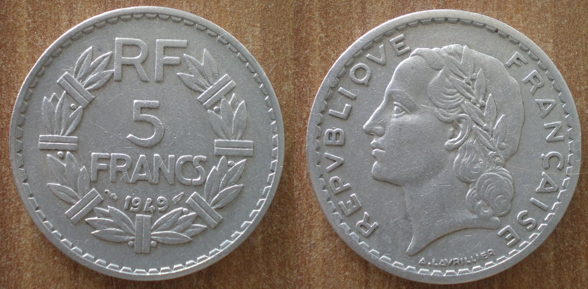 New in my shop Ebay coin France 5 Francs 1949 Lavrillier It's here: ebay.com/itm/3349279693… #coin #ebay #franc #francs #numismatic #numismatics #numismatique #francs #aluminium #coincollection #numismate #oldcoins #worldcoins #coinoftheworld #lavrillier #coins #coinsforsale