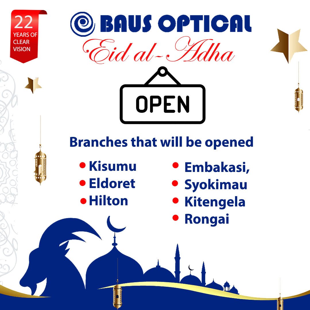 BausOptical_Ke's tweet photo. The following Branches will be opened Tomorrow🔊 with the Anniversary offer of 22% discount in all the branches🔥💯.

#22anniversary #discounts #celebrations #offer #optical #eyewear #eyefashion #eyefactory #bausoptical https://t.co/1z74sR5CpS