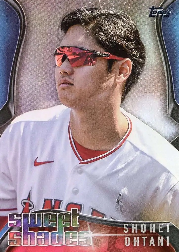 Topps's tweet photo. The best insert to celebrate #NationalSunglassesDay with! Who collected any Sweet Shades from 2022 #ToppsSeriesTwo? 😎 https://t.co/9GRJzrQvBz