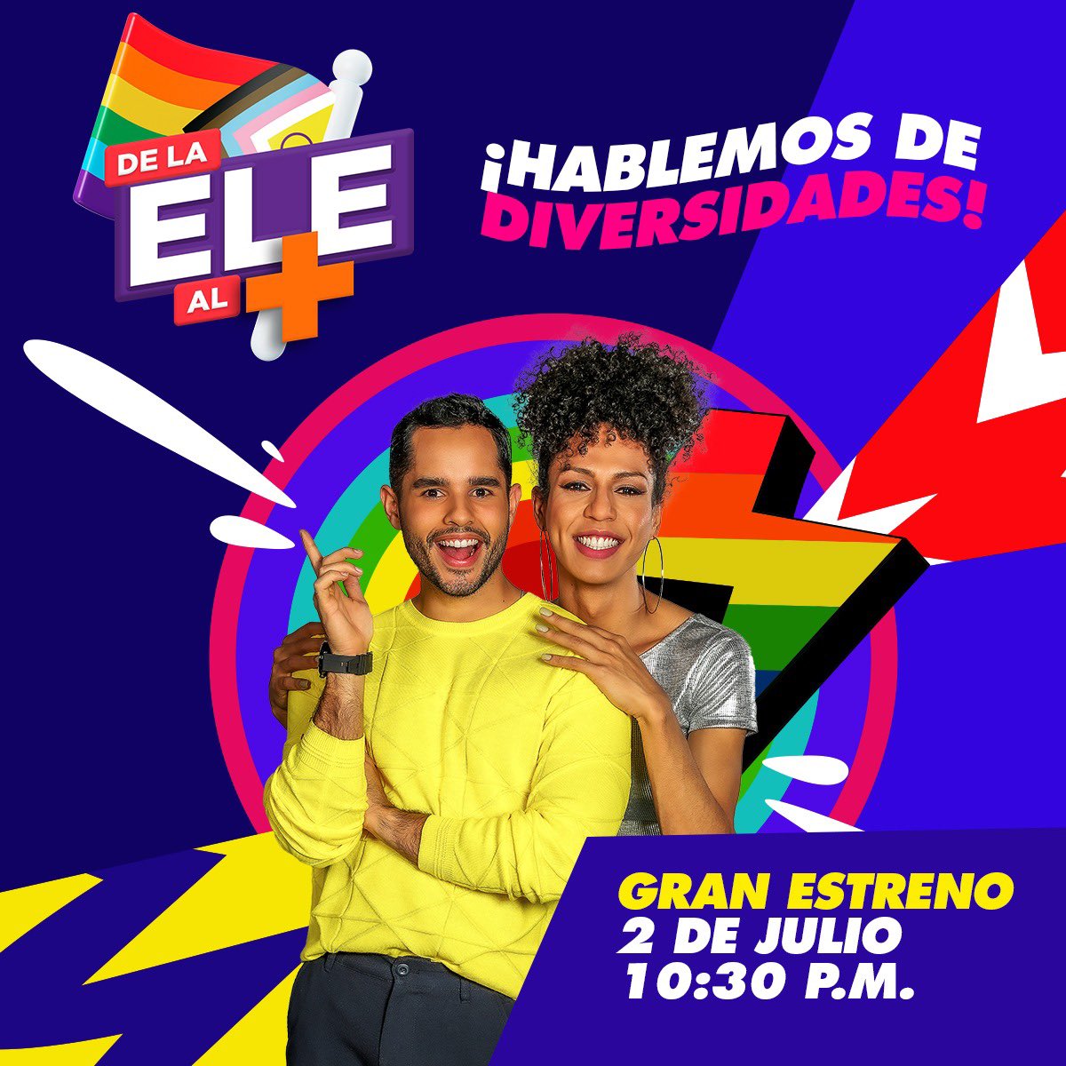 ¿Qué es? 🤔 #DeLaELEAlMás 

Es el primer programa de 📺 que ofrece un formato educativo, informativo y de opinión que rompe el tabú y las barreras construidas entre comunidades diversas y públicos con creencias tradicionales y heteronormativas. 🏳️‍🌈🏳️‍⚧️ 

Estreno 2 de julio por