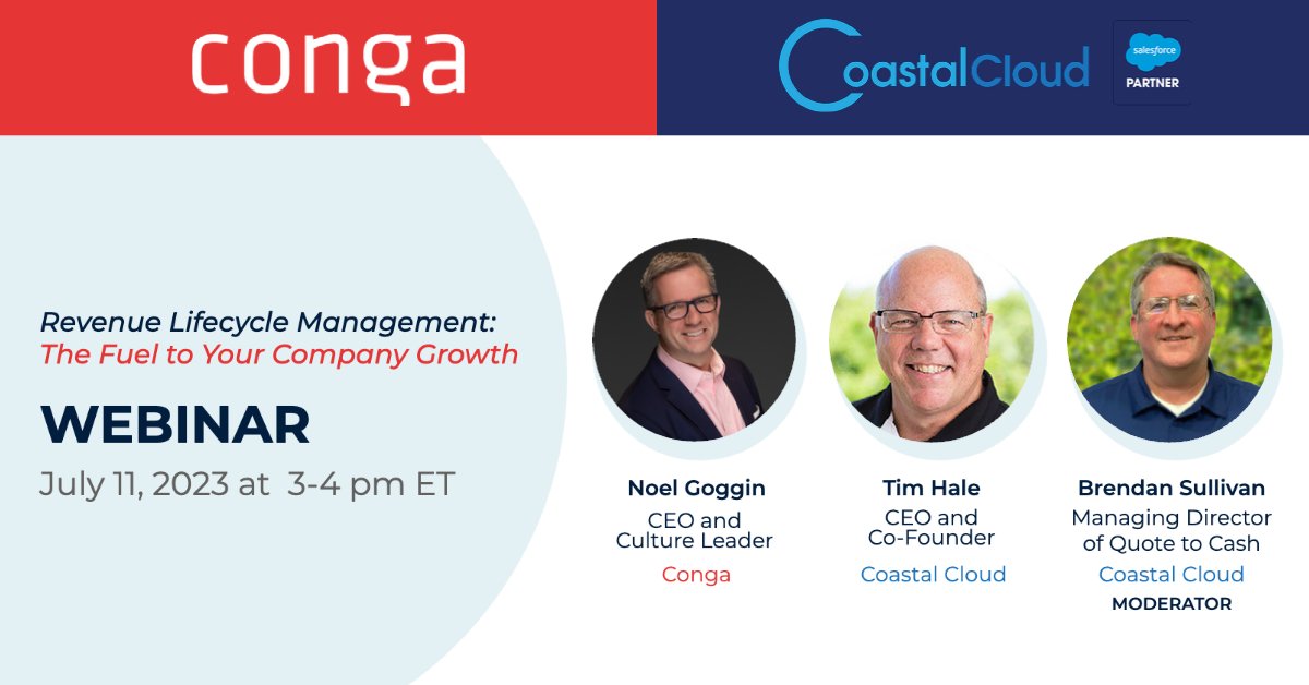 Register today to hear how proper investment in the people, processes, and technology of the revenue lifecycle is critical in driving growth and success. go.coastalcloud.us/conga-webinar-…
#revenuecyclemanagement #conga #salesforce #salesforcepartners #quotetocash #fieldservice