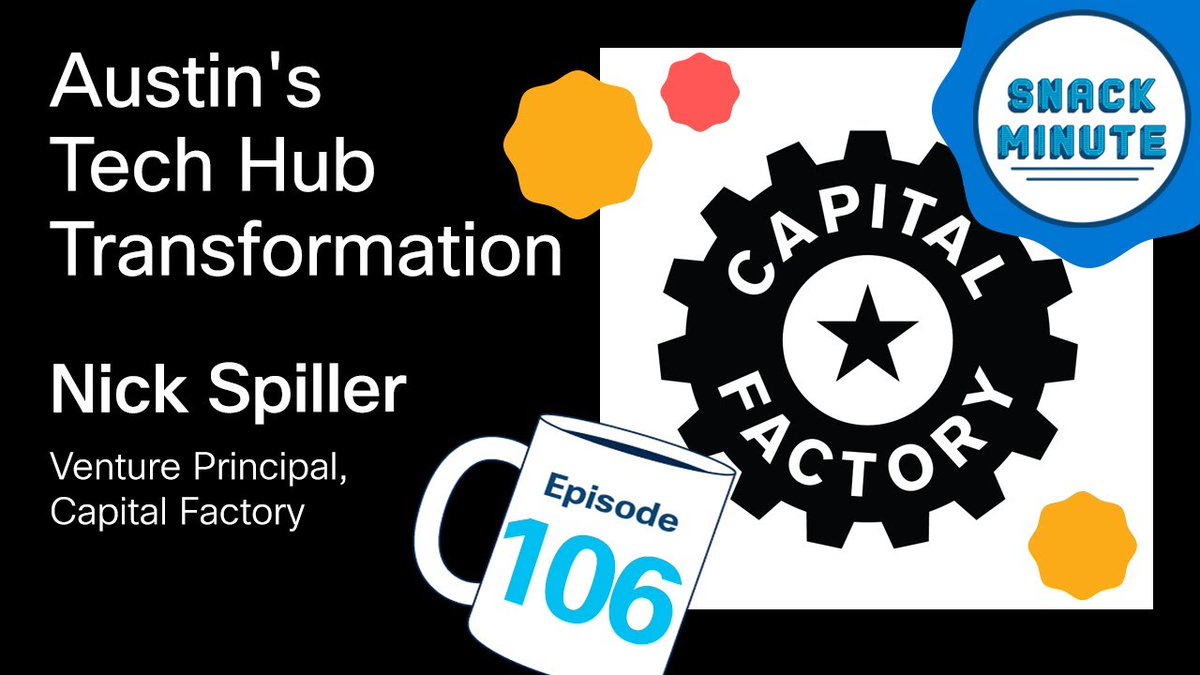 LearningatCisco (@learningatcisco) on Twitter photo 📢 Today at noon Pacific Time!
Find out how Austin, Texas became a leading #tech hub in today's Snack Minute episode, ft. <a href="/CapitalFactory/">Capital Factory ⚙️</a> Venture Principal <a href="/Nick_Spiller/">Nick Spiller</a>.
Don't miss the live chat 💬 during the premiere.
🔔 Get notified: cs.co/6019PBftX
#Startup #CiscoU 📢 Today at noon Pacific Time!
Find out how Austin, Texas became a leading #tech hub in today's Snack Minute episode, ft. <a href="/CapitalFactory/">Capital Factory ⚙️</a> Venture Principal <a href="/Nick_Spiller/">Nick Spiller</a>.
Don't miss the live chat 💬 during the premiere.
🔔 Get notified: cs.co/6019PBftX
#Startup #CiscoU