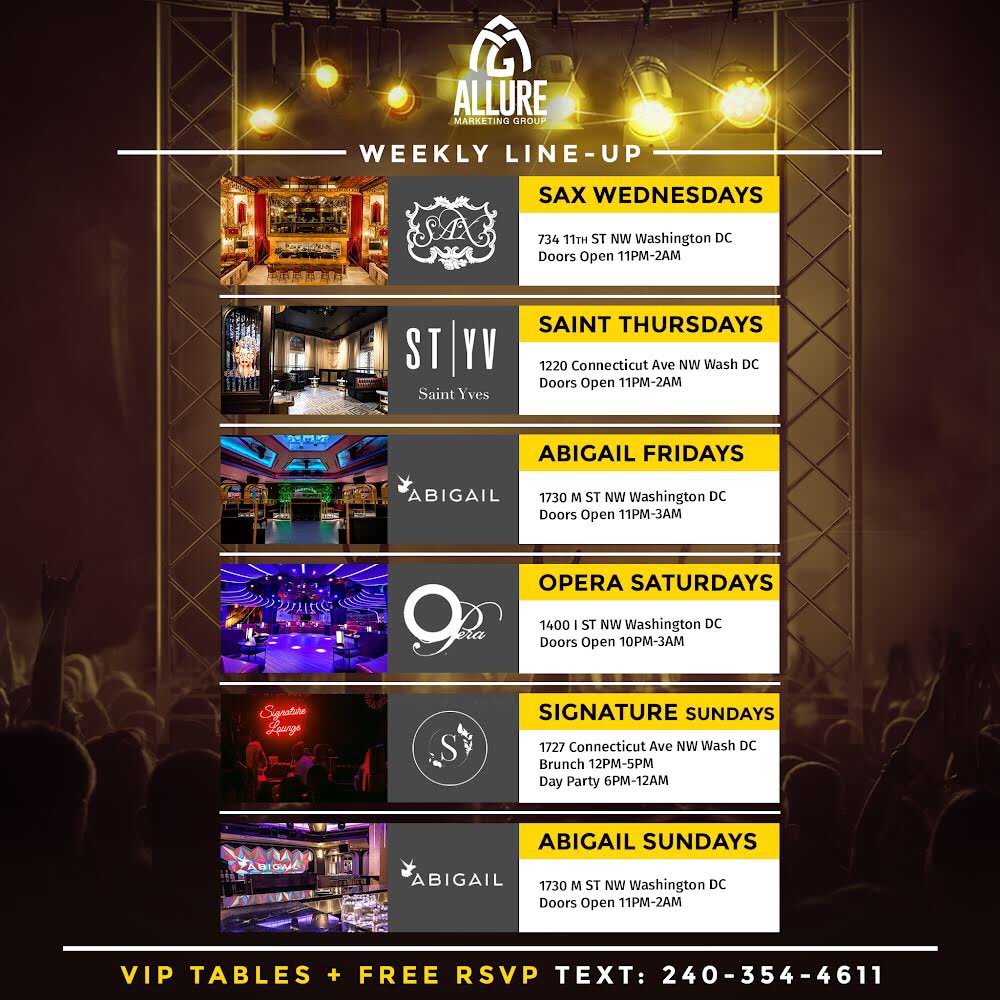 reggiepromo's tweet photo. Join Us This Week!
• #SaxWednesdays
• #SaintThursdays
• #AbigailFridays
• #OperaSaturdays
• #SignatureDayParty
• #CapitaleSundays
Free RSVP https://t.co/xHn6J81MJ8
VIP Tables 240-354-4611 https://t.co/JRkdPdp6qt