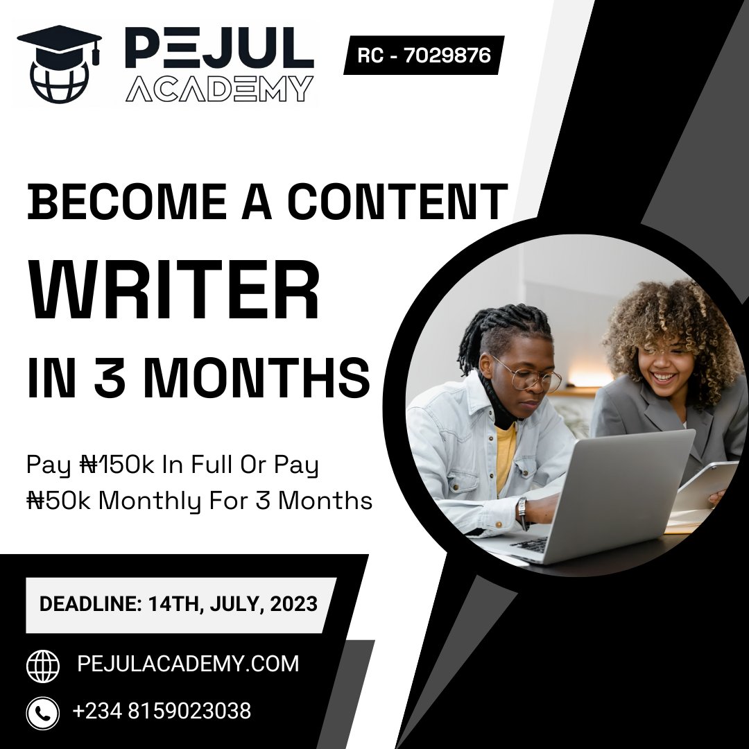 pejulacademy's tweet image. Register Now: pejulacademy.com/service/conten…
#ContentWriting #contentwritingcourse #WritingCommunity #technology #onlinecourses #OnlineSchool