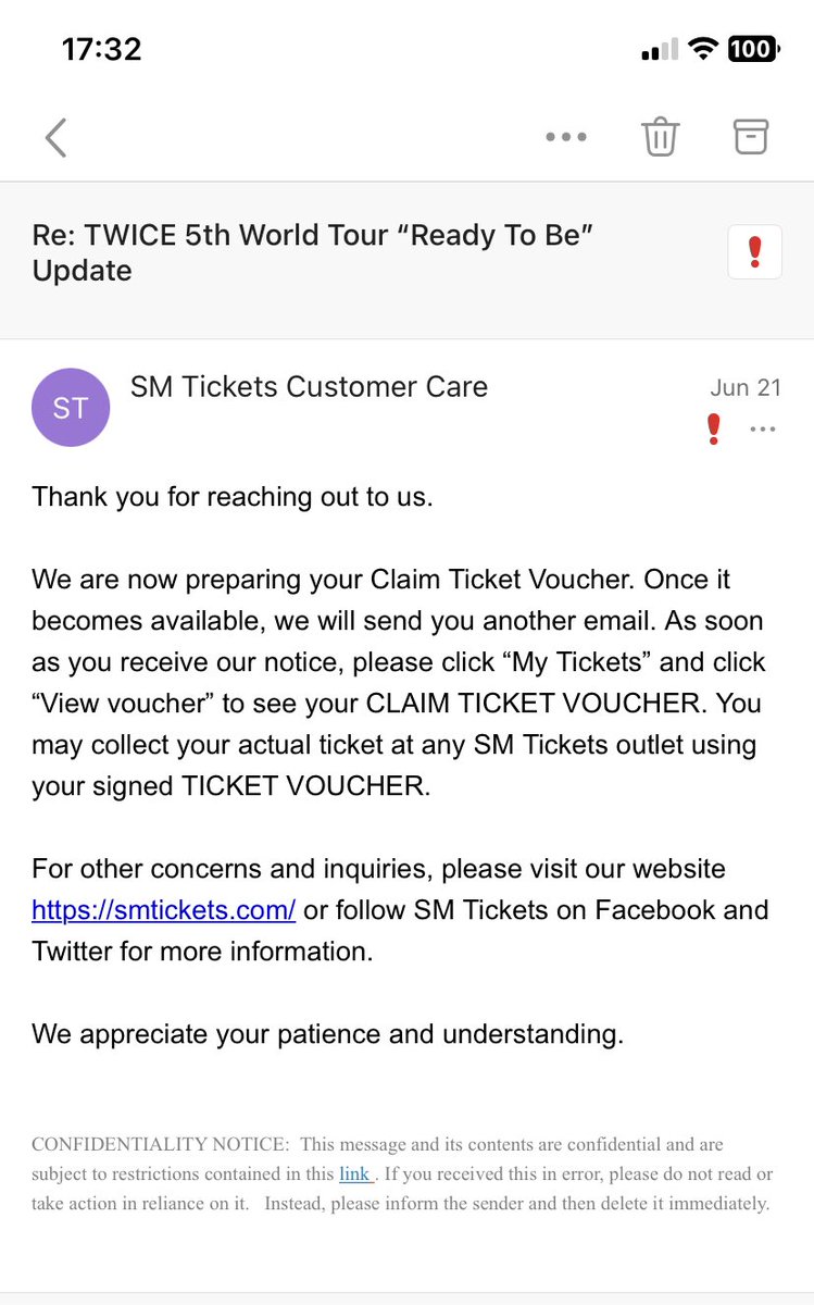 MielSaba's tweet photo. After 13 days of waiting. Finally! 😭 sa sobrang tagal hindi ko na alam pinurchase kong seat 🤣

#TWICEINBULACAN #TWICE_5TH_WORLD_TOUR_BULACAN https://t.co/DwtP4JCAmp