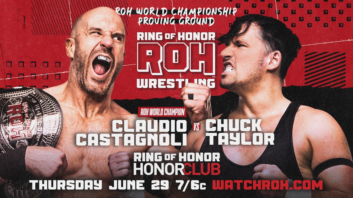 .@SexyChuckieT of #BestFriends gets his chance at gold in a PROVING GROUND MATCH against #BlackpoolCombatClub member & #ROH World Champion @ClaudioCSRO.
Watch #ROH #HonorClub on WATCHROH.com 7/6c