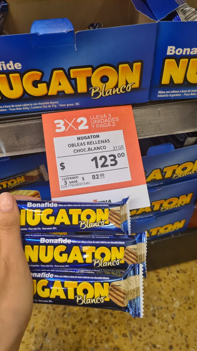PreciosRosario2's tweet photo. #PaseandoPorElSuper 🛒 👫

Fuimos por los dulces 🍫

💰 $1250 Caja de #BonOBon
💰 $630 Caja de bombones #ArcoIris
💰 $88,00 c/u #Nugaton (llevando 3)
💰 $99,00 c/u #Vizzio (llevando 3)

📍 @super_lareina 

#FotoTestigo 📸 https://t.co/ZuNLxJJDc6