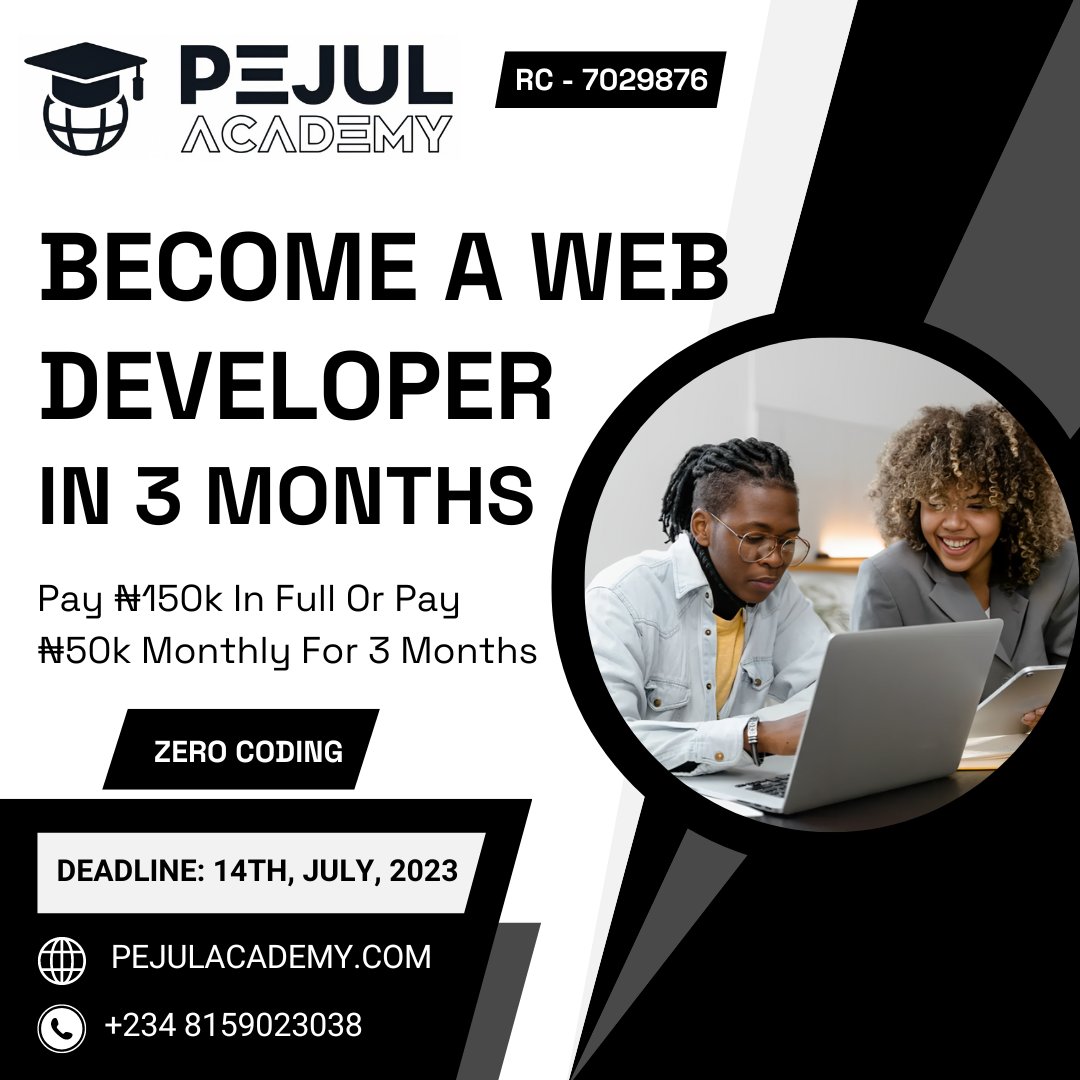 pejulacademy's tweet image. Register Now: pejulacademy.com/service/zero-c…
#Webdesign #webdesigncourse #WebsiteDevelopment #Onlineclass #onlinesch